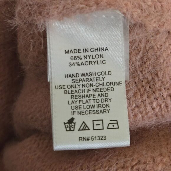 Cece Pink Eyelash Fuzzy Knit Puff Short Sleeve Round Neck Sweater Size L - Picture 5 of 6